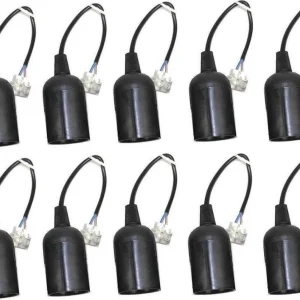 10 x Verhuisfitting E27 met kroonsteen - Set van 10 E27 lampfittingen max. 60W