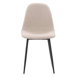 QUVIO Yira Eetkamerstoel 2-pack – Zwart Beige – Scandinavisch Design