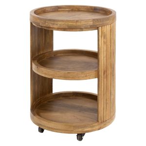 Nest of Nora Wijntrolley met wielen Sari – Serveerwagen voor drank – Mangohout