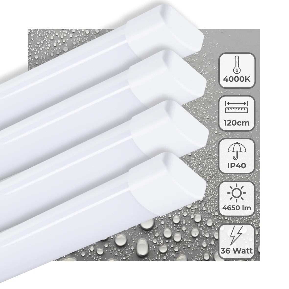 4 PACK LED's Light LED TL lamp 120 cm voor binnen - Complete LED TL verlichting - 4650 lm - Image 2