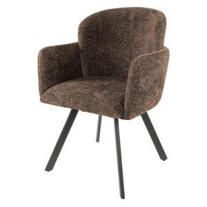 Set van 2 – Nest of Nora Eetkamerstoelen Ami – Draaibaar met armleuning – Taupe