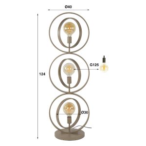 Nest of Nora Vloerlamp Davio – 3-lichts – Beige