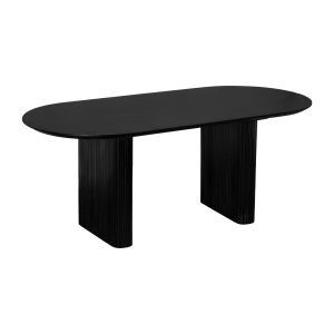Lewis & Loft Eettafel Lynn – FSC®-gecertificeerd mangohout – Ovaal – 200×90 cm  – Zwart