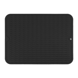 QUVIO Afdruipmat – Siliconen – Zwart – 40 x 30 x 0,5 cm