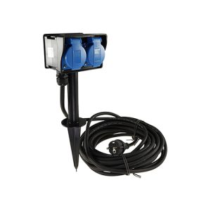 Buitenstopcontact 2 voudig IP44 Incl. 10 meter lange kabel