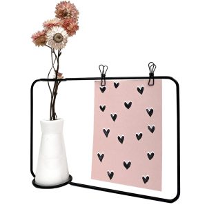 QUVIO fotolijst – Metalen frame – Wit vaasje