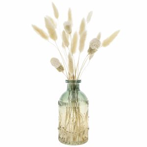 QUVIO Glazen vaas – 6 x 13 cm (dxh) – Geel/Blauw