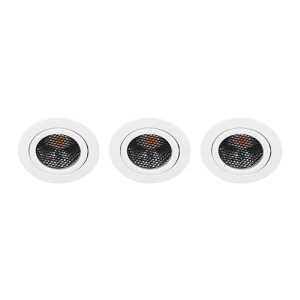 Set 3x Bella Ondiepe LED spot kantelbaar 5Watt rond WIT dimbaar