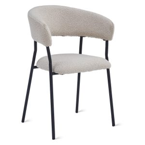 Set van 2 – Nest of Nora Eetkamerstoelen Astra – Keukenstoelen – Bouclé Taupe