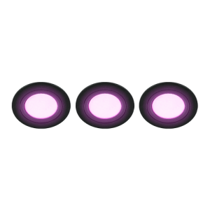 Set 3x – Mondo ondiepe inbouwspot – White & Color – rond ZWART 8Watt IP65 – Zigbee 3