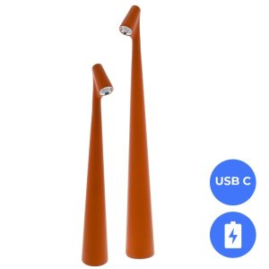 Nordic LED Tafellamp Set – Rooibos – 34 + 45 cm – Dimbaar