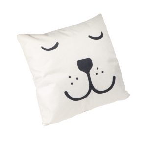 QUVIO Sierkussen slapende beer – Gevuld – Polyester –  45 x 45 cm