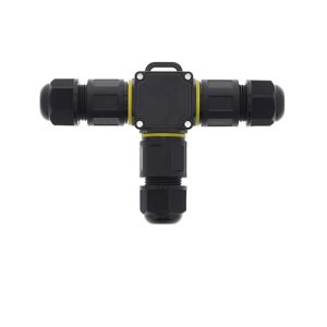 Lasklem Kabelverbinder-T 3 polig IP68 waterdicht zwart 8-10mm kabel