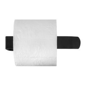 QUVIO  Toiletrolhouder – Metaal – Zwart