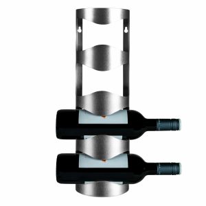 QUVIO Wijnrek voor wand – Voor 4 flessen – Aluminium