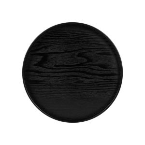 QUVIO Houten dienblad rond – Maat L – Diameter 30 cm – Zwart