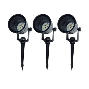 Set 3x LED tuinspot prikspot armatuur GU10 ZWART 220/230Volt IP65